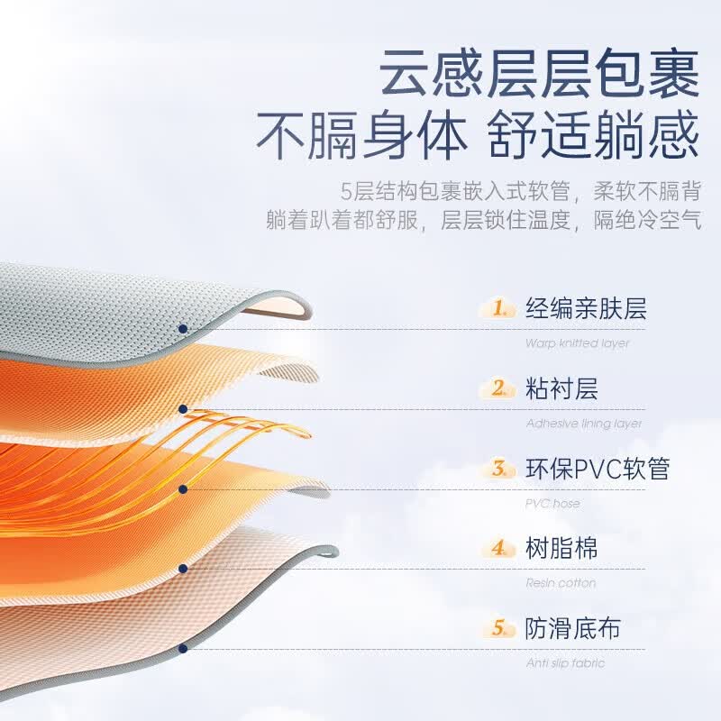 摩飞电器(Morphyrichards)水暖毯电热毯除螨柔音水循环 机电热取暖器(150cm*200cm)高清大图
