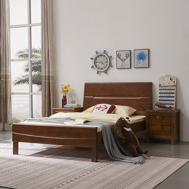 巨高家具宿舍公寓单人实木床胡桃色