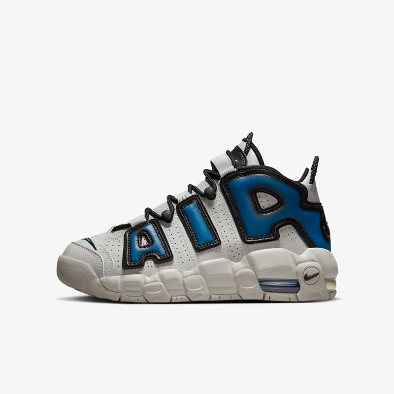 nike air more uptempo 大air 潮流 耐磨 中帮 复活篮球鞋 gs 灰蓝 fj