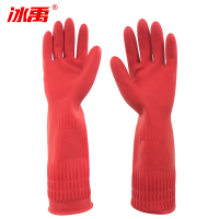 冰禹 清洁手套 BYlf-645 乳胶 38cm 红色 M码 1双