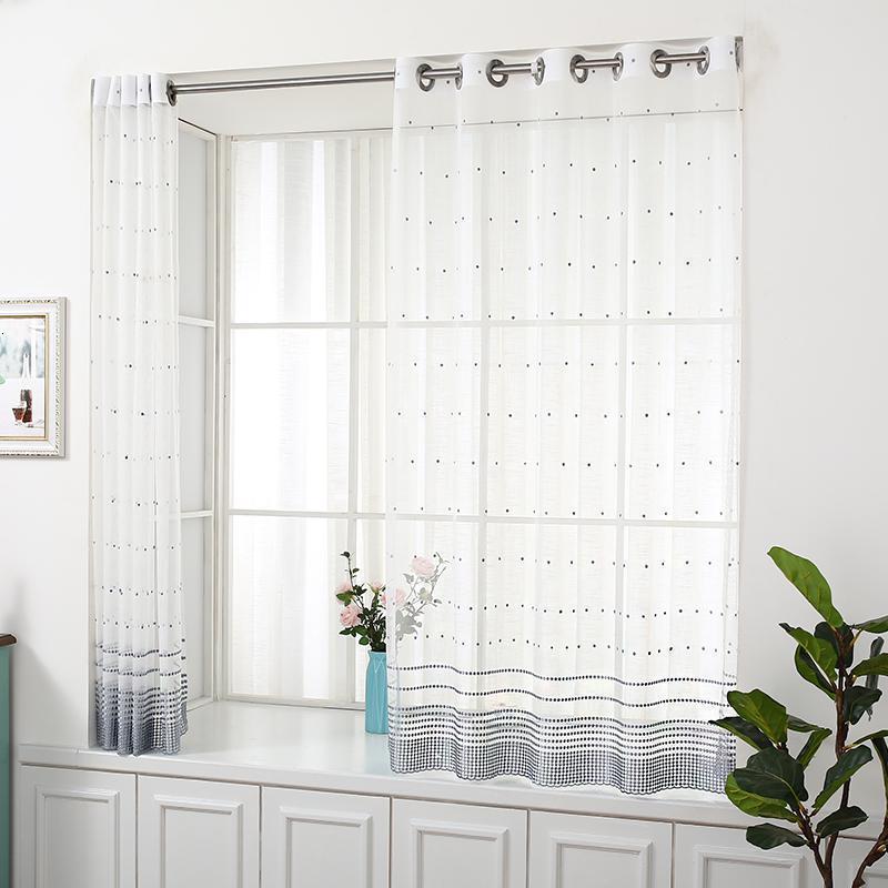 美帮汇窗帘纱帘免打孔安装飘窗阳台装饰北欧现代简约蕾丝隔断纱窗帘高清大图