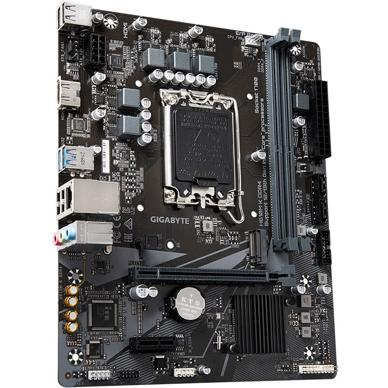 技嘉 H610M K DDR4 台式电脑主板 支持12代i3 12100F i5 12400F H610M S2 DDR4组装电脑升级主板全新正品高清大图