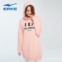 鸿星尔克（ERKE）女装连帽长款休闲卫衣春季时尚潮流连帽套头卫衣