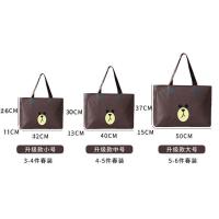 可爱韩版旅行袋大容量女学生手提单肩帆布包短途行李袋入院待产包 咖啡小熊 小号