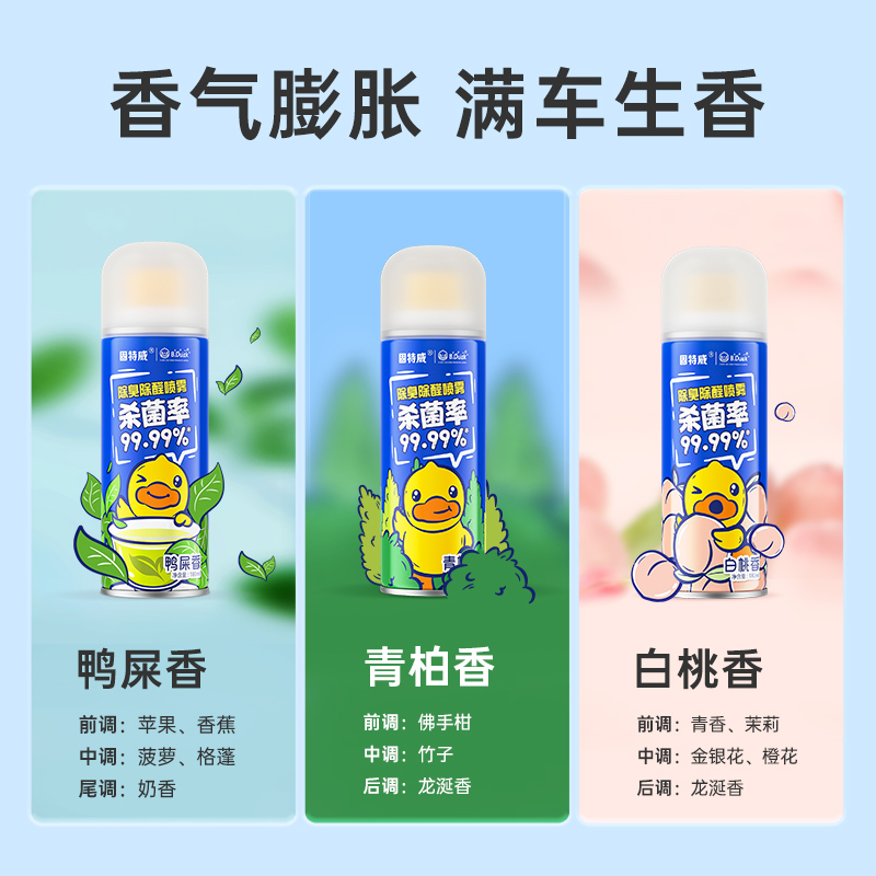 固特威除臭除醛喷雾小黄鸭除臭除醛杀菌除味车内除味除臭神器车居两用空气清新剂高清大图