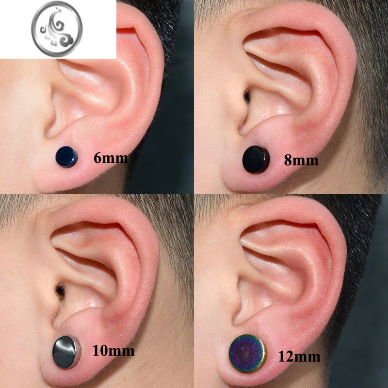 jimi旅悦欧美时尚街头潮流电镀钛钢磁铁耳夹无耳洞耳钉耳环饰品男女