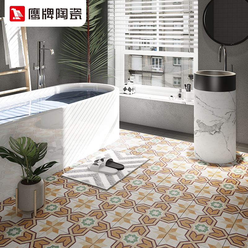 鹰牌瓷砖复古小花砖玄关墙地砖花片北欧厨房卫生间浴室瓷砖庭院阳台时光报价 参数 图片 视频 怎么样 问答 苏宁易购