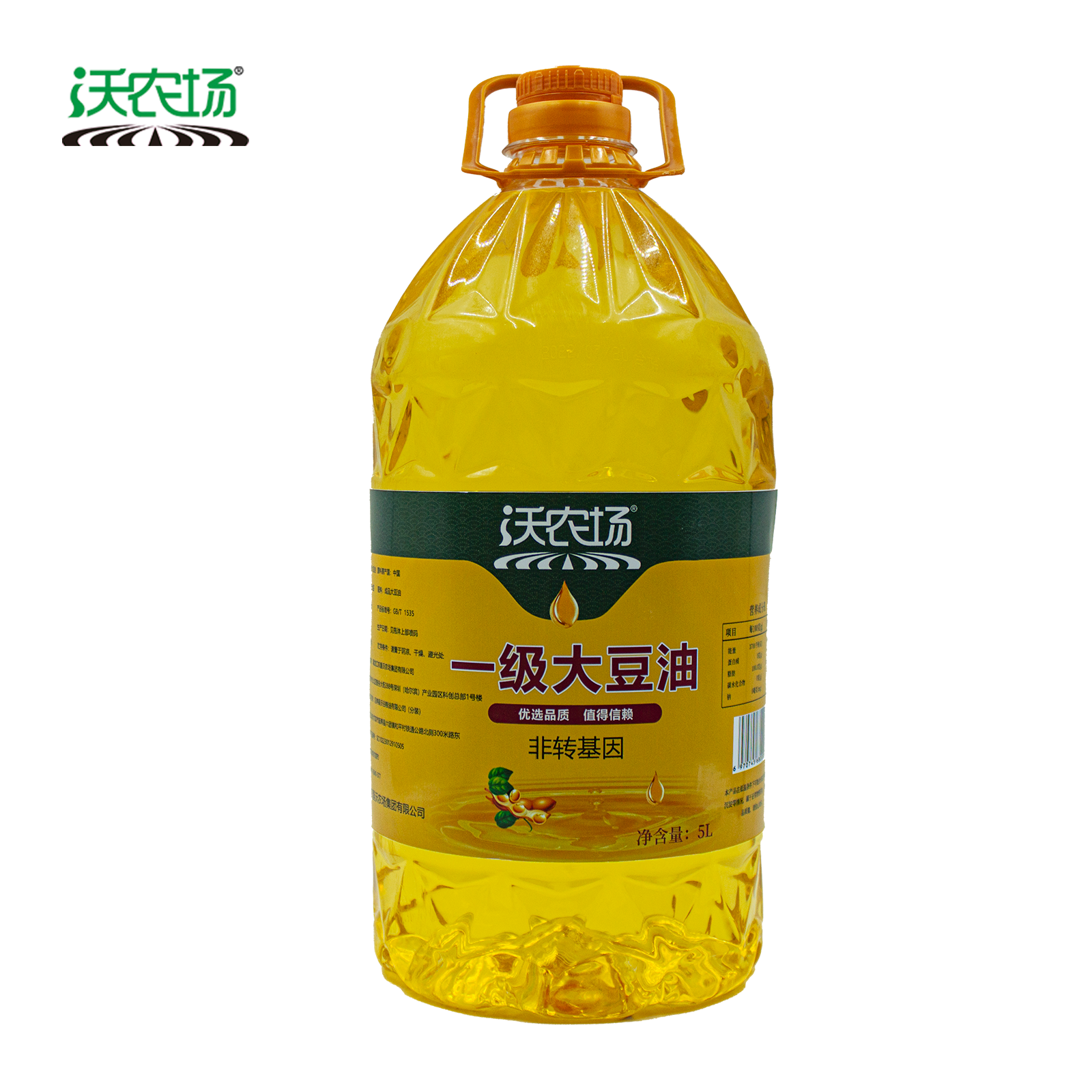 沃农场一级大豆油非转基因5L/桶高清大图