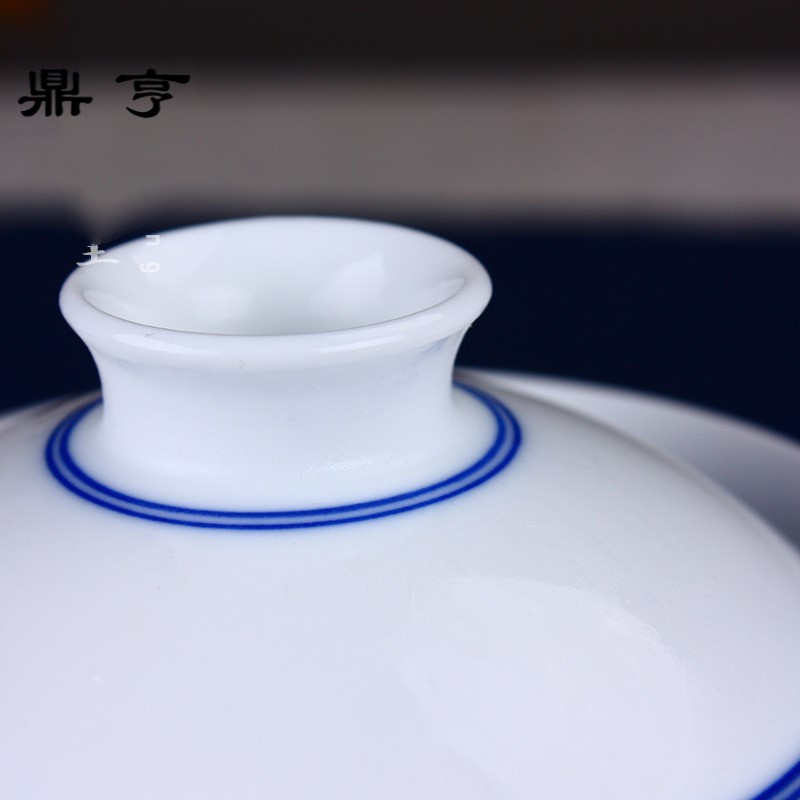 鼎亨青花茶具功夫盖碗三才杯碗产地货源中式茶道陶瓷