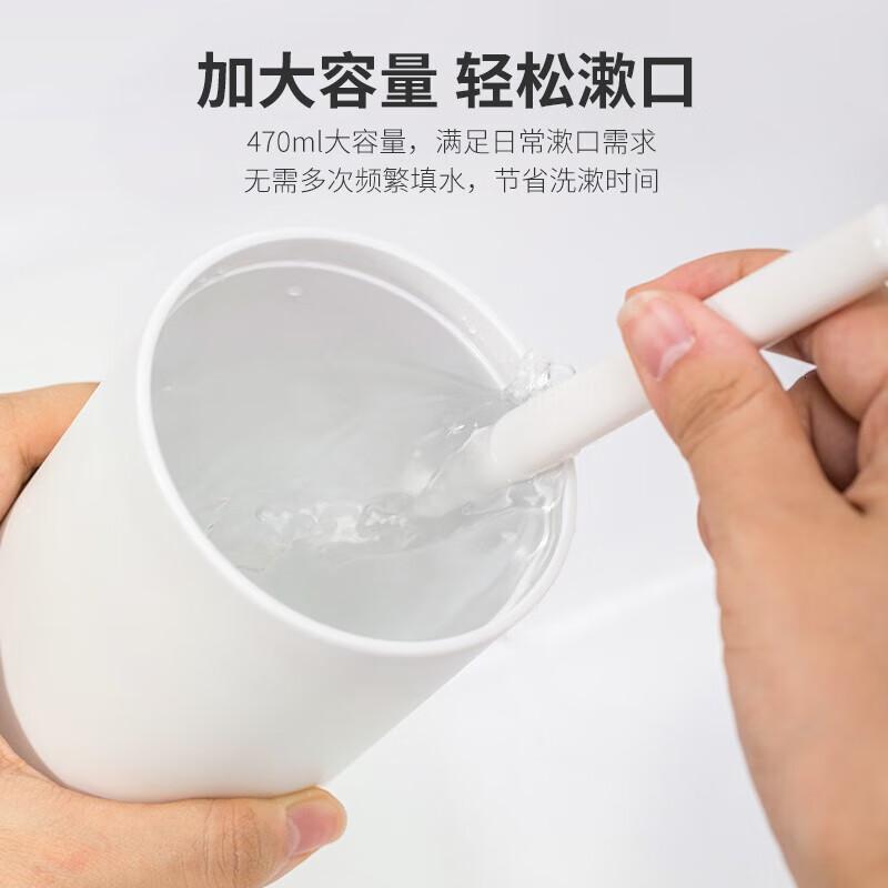 茶花(CHAHUA)抗菌漱口杯簌刷牙杯子 牙刷杯牙缸 洗漱杯水杯 2只白色高清大图