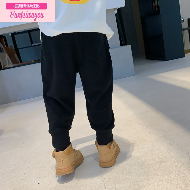 七斓萌萌哒童装2022新款男童韩版休闲裤儿童幼儿园秋装运动裤宝宝裤子