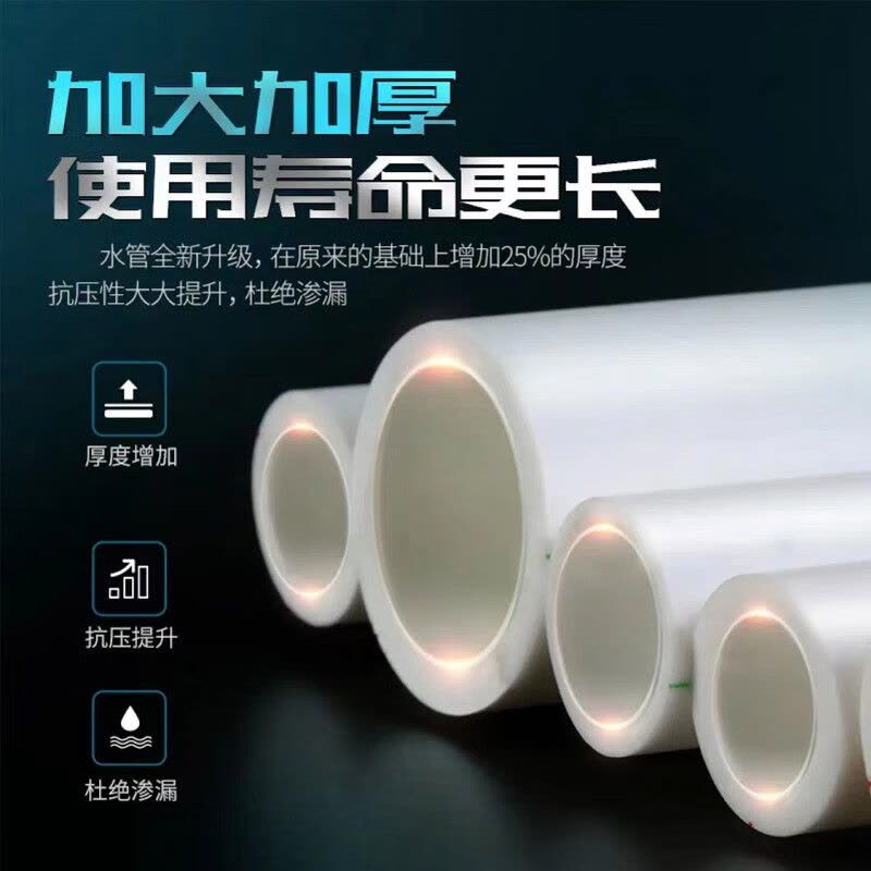 撼地 PPR热水管2.0MPa 热水管 热熔给水管ppr管 4米价 50*6.9(1.5寸)图片