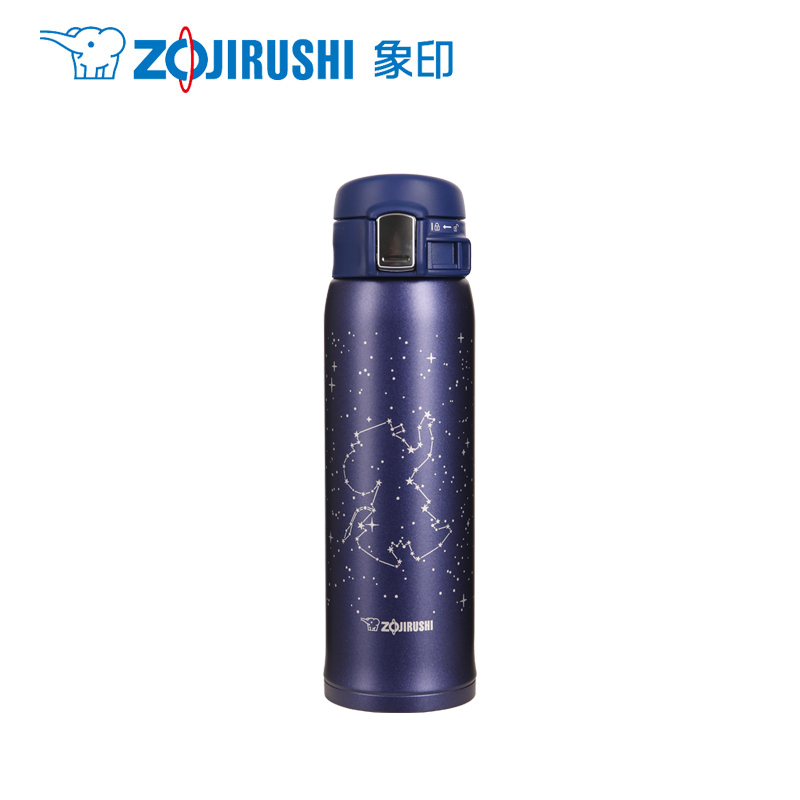 象印(ZO JIRUSHI) 保温杯SM-SS48 真空304不锈钢保温保冷车载户外防漏弹盖直饮水杯子象贝贝蓝480ML