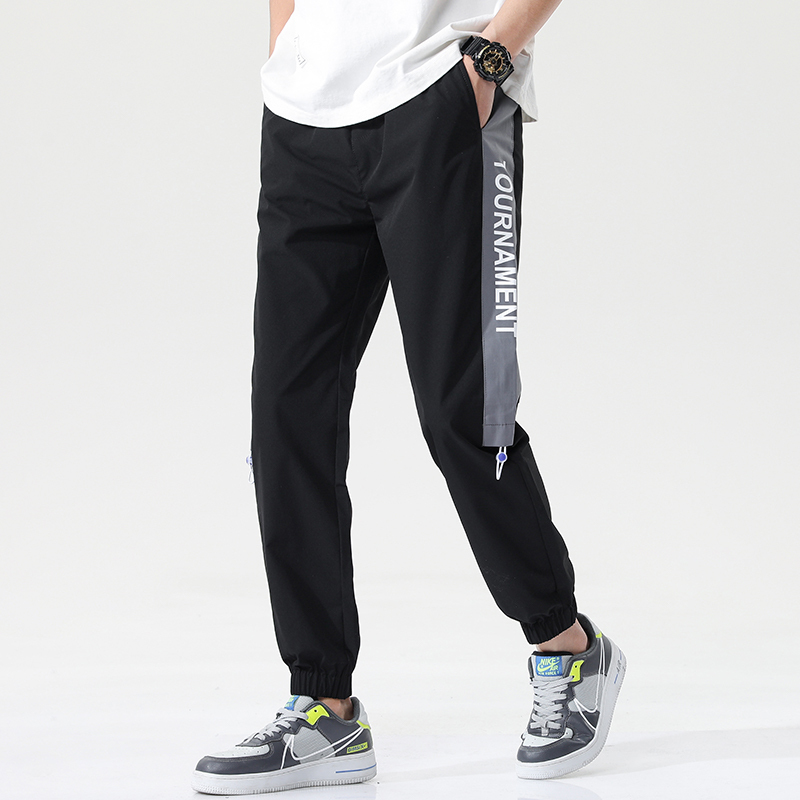 夏季裤子男潮流百搭工装裤韩版学生ins潮牌宽松束脚运动休闲裤男nh