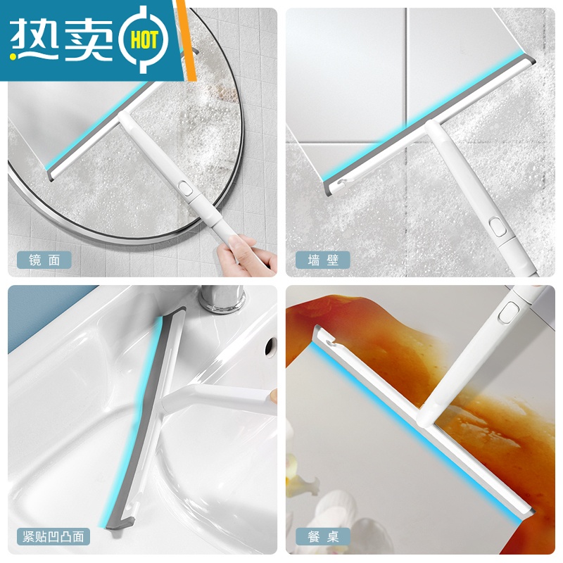 敬平擦玻璃器家用刮刀刮水器高层双面清洗窗户器工具伸缩杆保洁 30CM刮刀+1.3米伸缩杆高清大图
