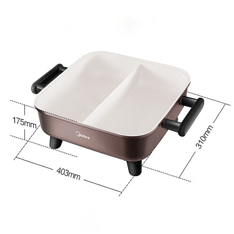 美的(Midea)电火锅 MC-DY3030Easy102 双耳鸳鸯锅 不粘易清洗 6L