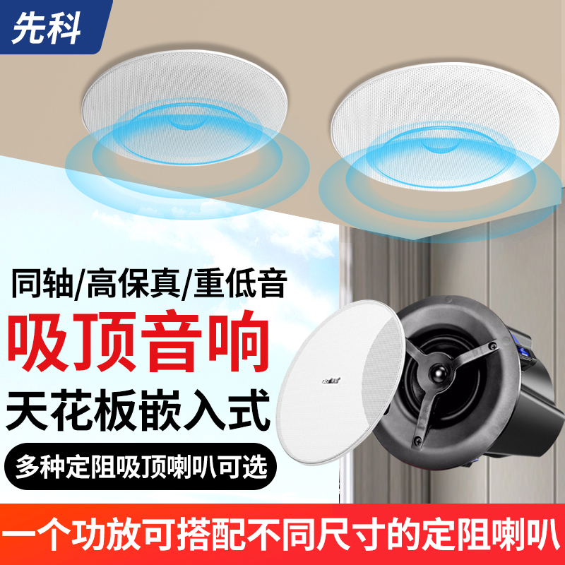 先科(SAST)G14-B吸顶喇叭音响背景音乐公共广播定阻音箱家庭影院高保真天花板吊顶音响