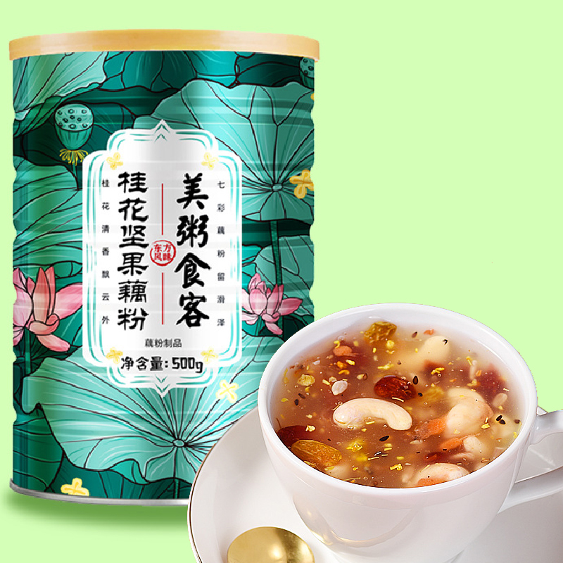 美粥桂花坚果藕粉羹500g/罐 代餐坚果莲子粉早餐冲饮高清大图