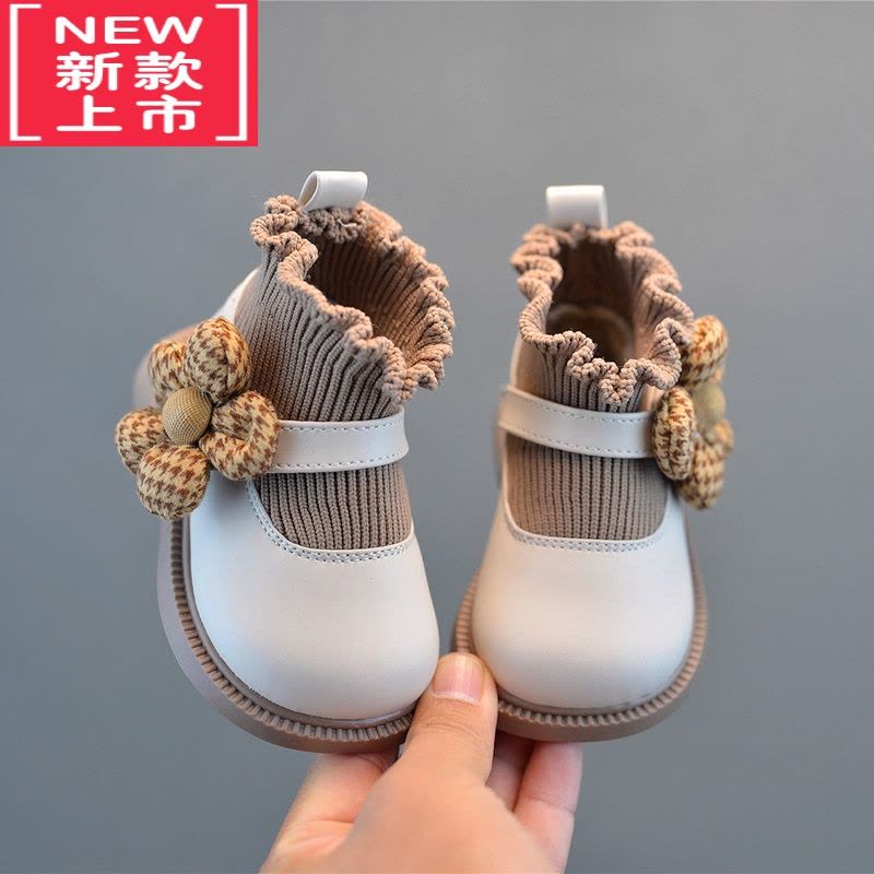 可莉允女童靴子秋冬女宝宝学步鞋短靴软底婴儿公主鞋小童鞋子加绒袜子靴图片