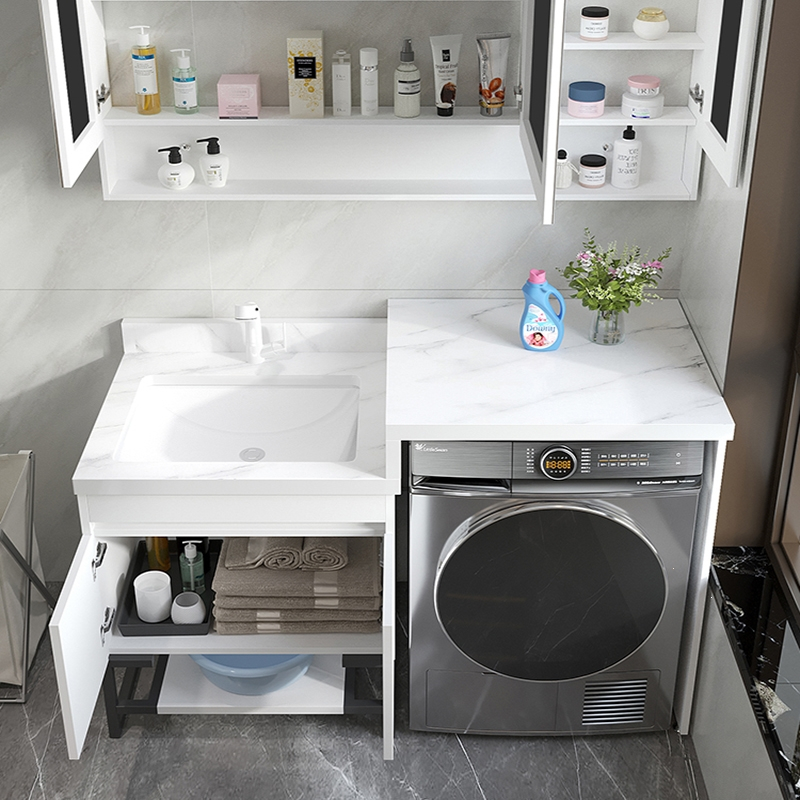 岩板洗衣机一体柜组合阳台伴侣卫生间洗漱台浴室洗手池洗脸盆_1.