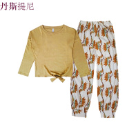 睡衣女秋纯棉长袖韩版女士春秋甜美可爱时尚宽松家居服套装可外穿