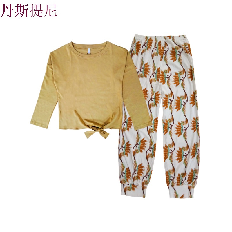 睡衣女秋纯棉长袖韩版女士春秋甜美可爱时尚宽松家居服套装可外穿