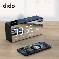 Dido X9无线复古蓝牙音箱新款迷你家庭插卡镜面音箱收音通话遥控智能音响红色蓝牙4.2