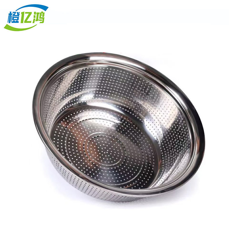 橙亿鸿 不锈钢沥水圆盆 洗菜漏盆 直径30cm/个高清大图