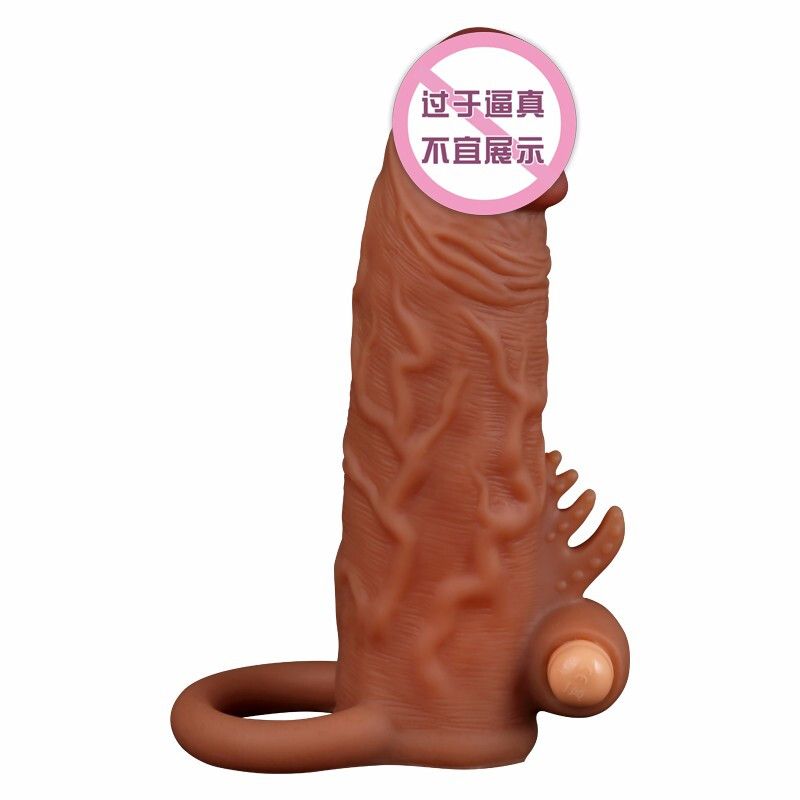 云曼 狼牙套男用震动加长加粗套震动环茎套液态仿真男性阳具套羊眼圈SM器具 H款震动背刺长15cm赠长3.5増1内径3cm高清大图