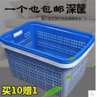 特大号加厚篮筐长方形塑料篮周转框服装杂物储物篮收纳筐洗菜篮子 产品是外径尺寸包括边缘尺寸