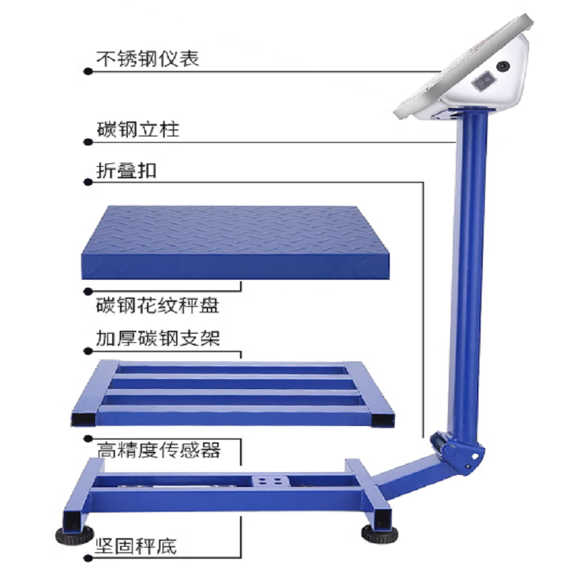 呈斯系列电子秤150KG(精准度10-100G)折叠秤内置电池防抖防冻高清大图