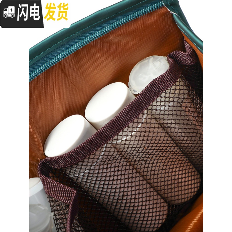 三维工匠化妆包女便携大容量洗漱包手提防水补妆袋化妆品口红收纳包高清大图