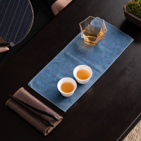 苏氏陶瓷(SUSHI CERAMICS)国风茶巾台湾锦缎茶席高品质吸水干泡茶巾布2条装15*35cm