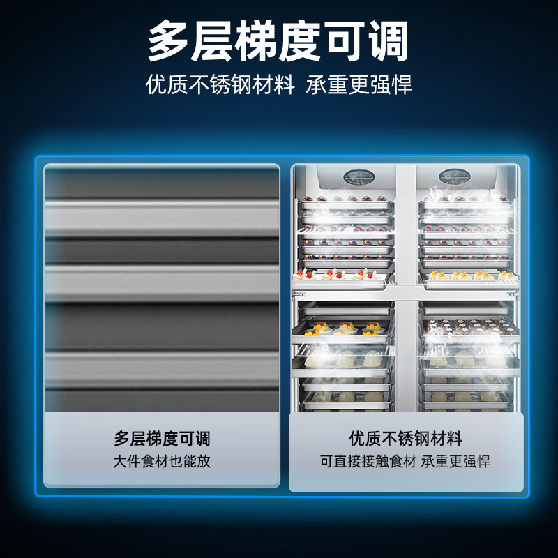星星六门冷冻风冷冰箱后厨食堂厨房冰箱六门插盘柜冷冻厨房不锈钢冰柜智能控温全铜管BD-1460FAC高清大图