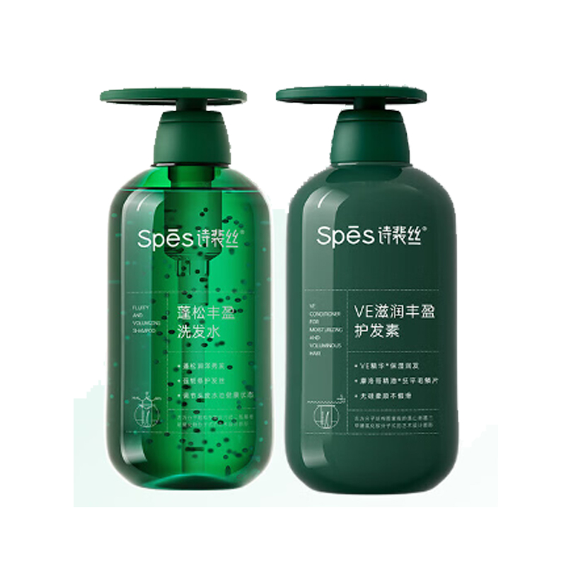 诗裴丝(Spes) 500ml*2无硅油丰盈洗护套装 洗发水500ml+护发素500ml (单位:套)