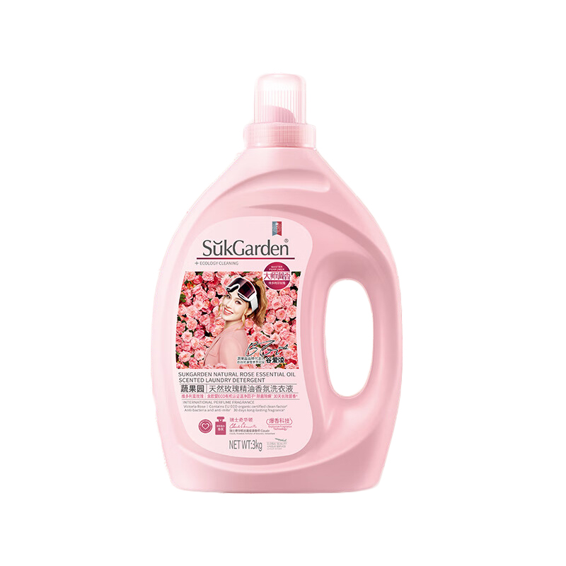 蔬果园 深层洁净 天然玫瑰精油香氛洗衣液 3kg