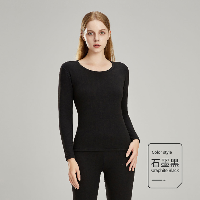 猫人貂绒保暖内衣男女士加厚加绒发热德绒秋衣秋裤套装25新款防寒 M【推荐80-100斤】 女-石墨黑【貂绒莫代尔】