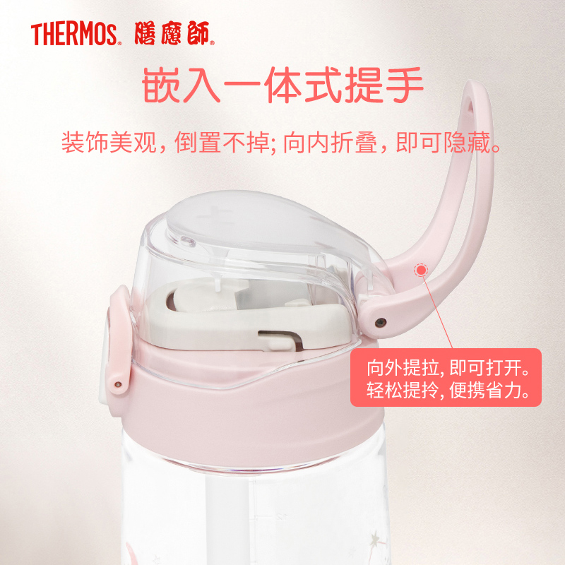 膳魔师(THERMOS)Tritan时尚双盖运动瓶随行杯青年旅行便携水杯TCSJ-553D高清大图