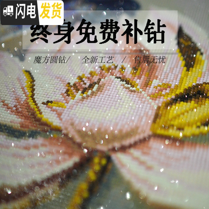 三维工匠钻石画2019新款客厅满钻点砖玄关竖版欧式手工自己贴钻十 [40*60厘米]满钻全贴[钻量多配30、免费十字绣高清大图