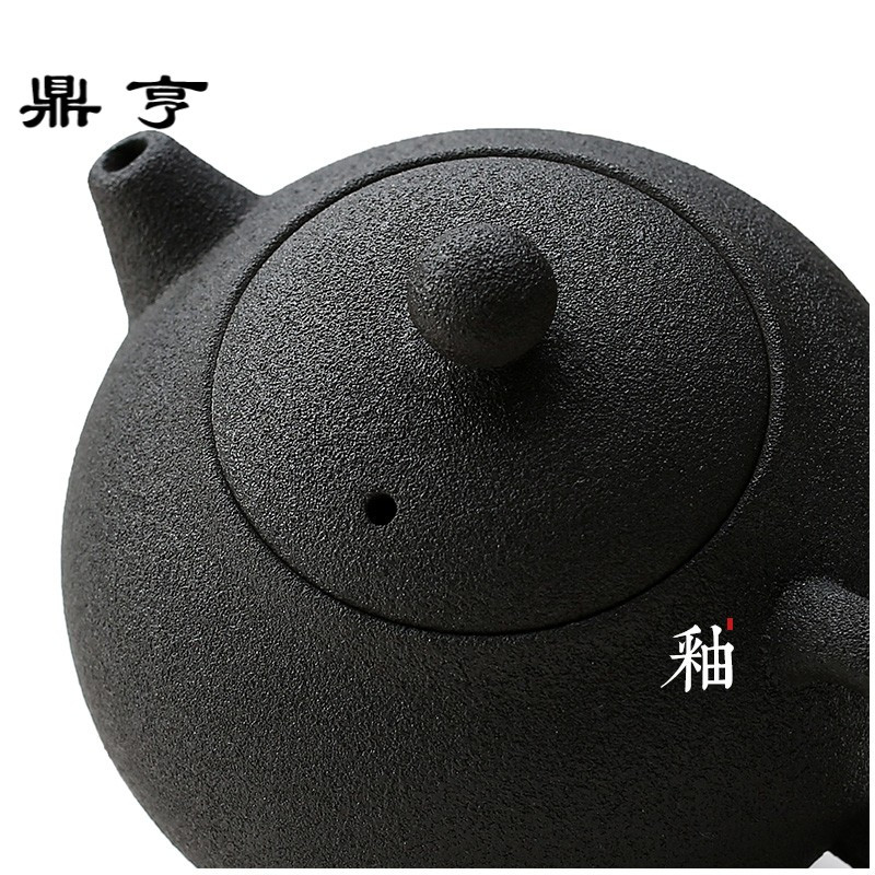 鼎亨黑陶朱泥茶壶陶瓷日式功夫茶具单壶手工粗陶西施壶加热过滤泡