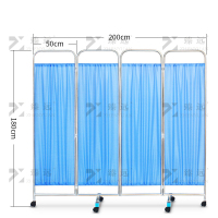 臻远 ZY-PF06 医用屏风隔断移动折叠折屏带轮客厅美容院遮挡布艺折屏 加厚款四折