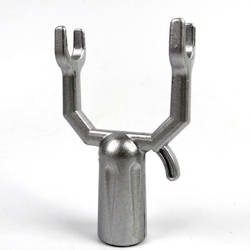 铝合金晾衣叉头伸缩撑衣杆配件头衣叉收衣杆挑衣杆衣服叉头银色款铝