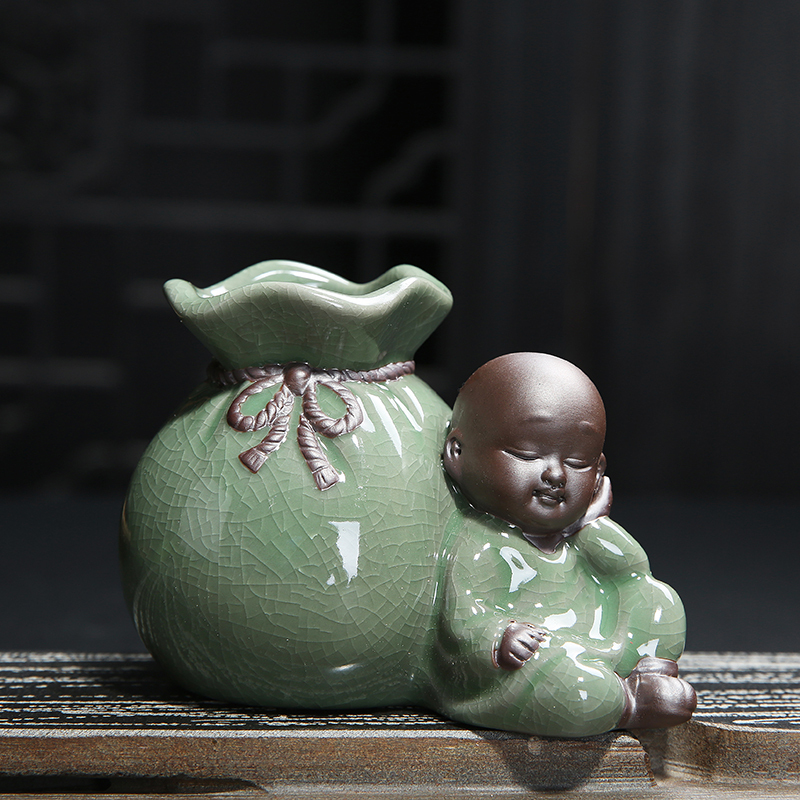 花瓶水培陶瓷花器桌面插花摆件中号小号绿萝小花瓶新中式花盆个性 三维工匠 腾云驾雾/大圣花器摆件