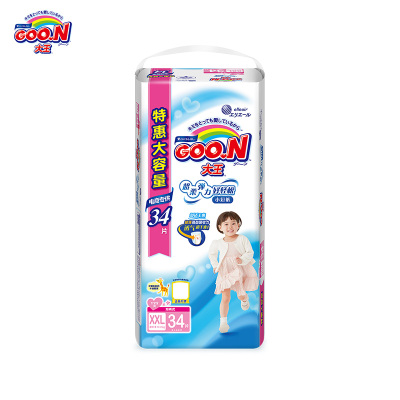 大王(GOO.N)拉拉裤/短裤式尿裤(女)加加大号(XXL号)34片(15kg以上)