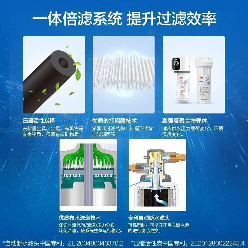 [母婴优选]3M厨下式家用直饮净水器0废水不插电直饮净水机 2.2L/min 直饮矿物水SW29高清大图