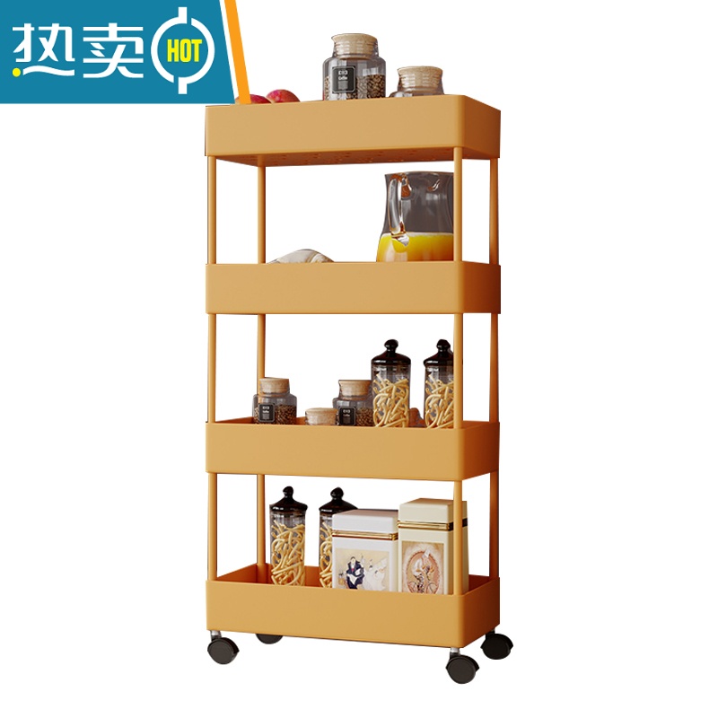 敬平小推车落地厨房浴室移动置物架零食卫生间多层卧室床头收纳储物架高清大图