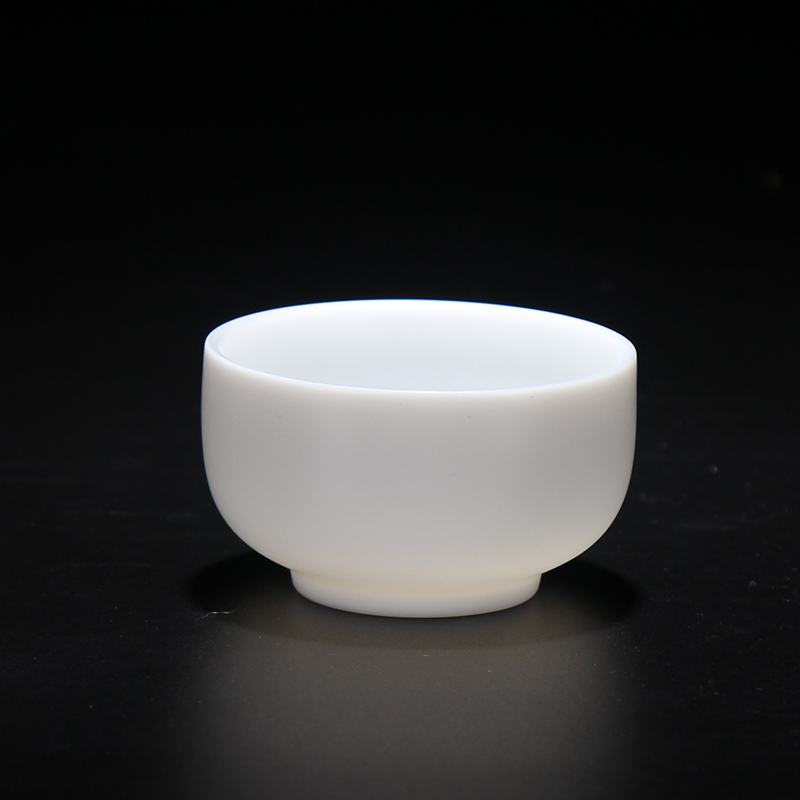 德化白瓷茶杯玉瓷杯陶瓷杯子家用个人杯主人杯单杯功夫茶具小茶杯知足