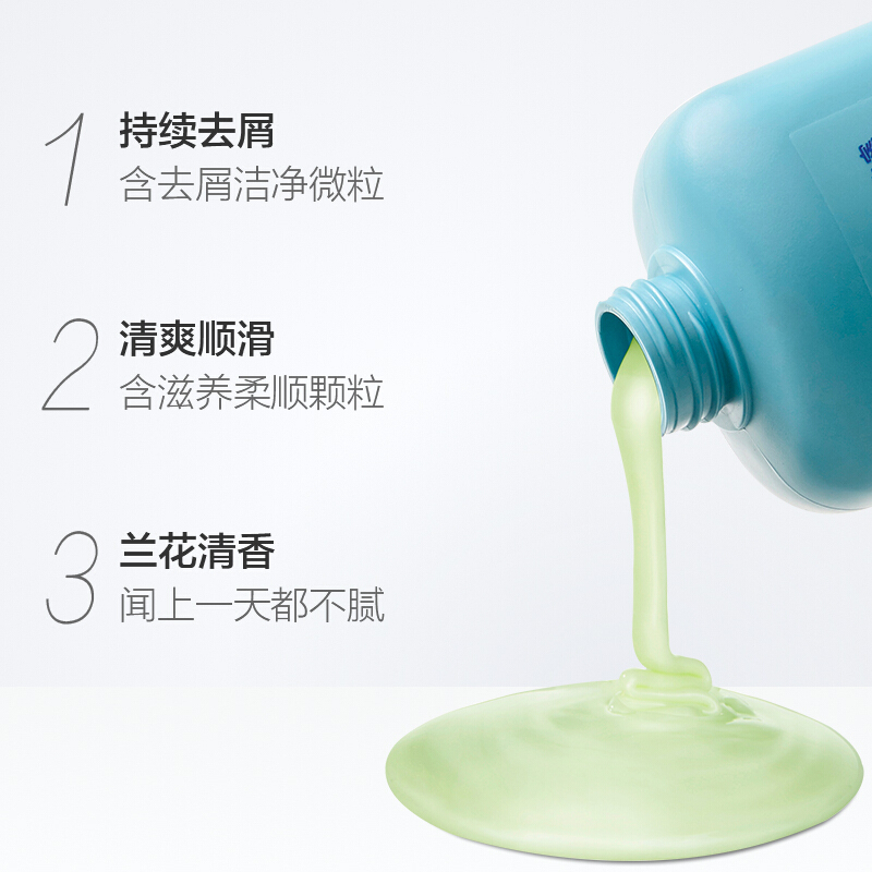 飘柔兰花长效清爽去屑洗发水1L 家庭装