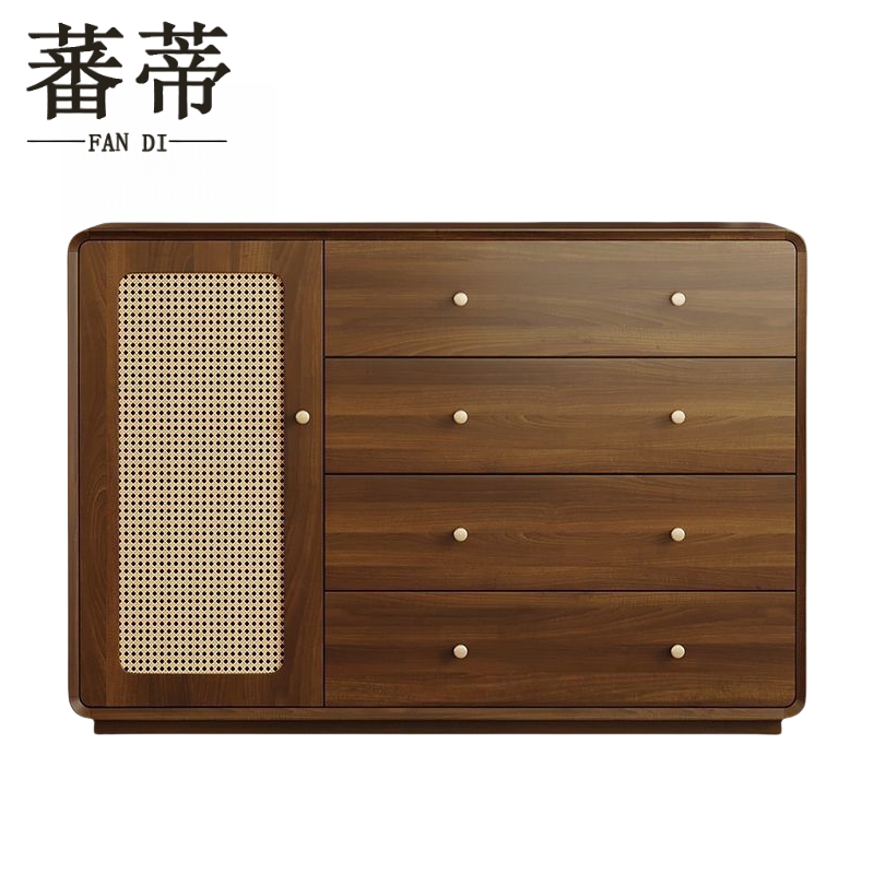 蕃蒂矮柜一门大四抽台高清大图