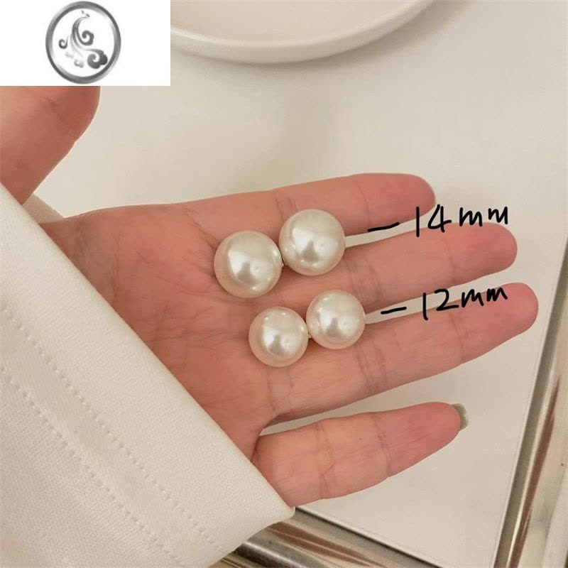 JiMiSunup_Q 珍珠耳钉925银银七夕礼物韩国ins百搭大珍珠耳饰韩国1212图片